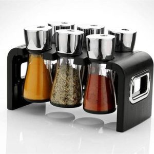 latest Kitchen Storage Spice Rack With 6 Jar Containers