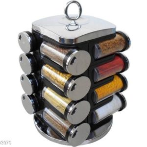 latest Kitchen Storage Revolving Spice Rack With 16 Pieces Of Jar Containers