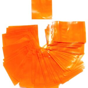 Orange Zipper Plastic Pouch for Packing Jewellery, Ayurvedic Medicine, Seeds, and Samples