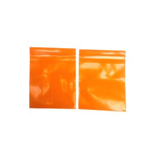 orange zip lock plastic pouch